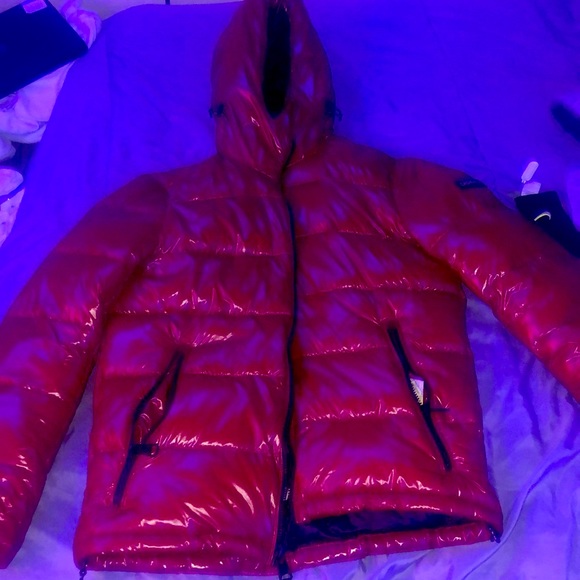 Red small unisex Calvin Klein winter coat